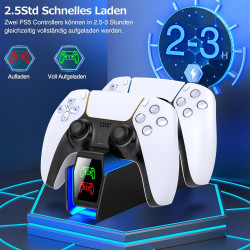 PS5 Controller Ladestation · Schnellladegerät für DualSense & Edge Controller, lädt in 2-3 Stunden